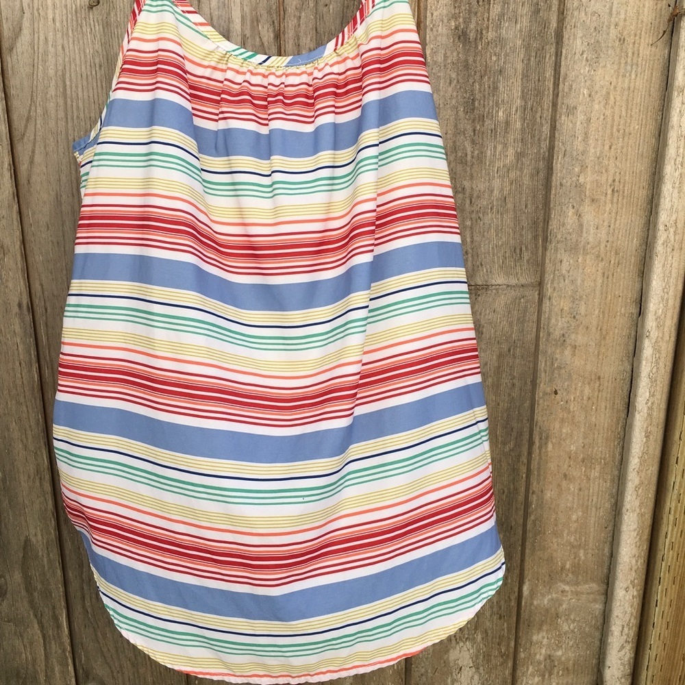 Faded Glory Striped Sleeveless Spaghetti Strap Tank Top Medium - Picture 7 of 7